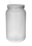 BASCO 1/2 Gallon Natural HDPE Wide Mouth Jar with Lid