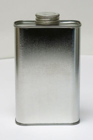BASCO 1 Pint F-Style Oblong Metal Can with Screw Top - 1 1/4 Inch Alpha