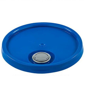 Basco MML7055 3.5, 5, 6.5 Gallon HDPE Pail Lid with Spout Opening- Blue