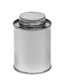 BASCO 1/2 Pint Metal Round Cone Flat Top Can with Screw Cap - 1 3/4 Inch Delta