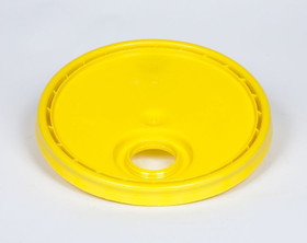 BASCO Plastic Pail Lid with Screw Cap Opening - Yellow