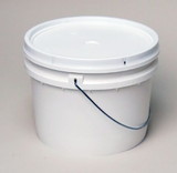 BASCO 1 Gallon Plastic Bucket, Open Head, Tear Tab Lid - White