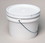 BASCO 1 Gallon Plastic Bucket, Open Head, Tear Tab Lid - White, Price/each