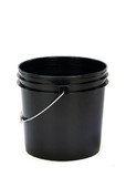 BASCO 2 Gallon Plastic Bucket, Open Head - Black