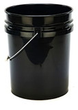 BASCO 5 Gallon Plastic Bucket, Open Head - Black
