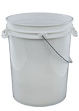 BASCO 5 Gallon Plastic Bucket, Carry Handles, 70 mil - White