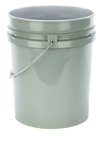 BASCO 5 Gallon Plastic Bucket, Open Head - Gray