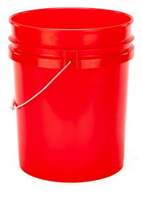 BASCO 5 Gallon Open Head Plastic Bucket - Red