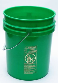 BASCO 5 Gallon FLEXSPOUT&#174; Open Head Plastic Bucket - Green