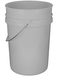 BASCO 6 Gallon Plastic Bucket, Open Head - White