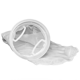 BASCO 200 Micron Nylon Monofilament Mesh Filter Bag, Plastic Flange, Handle, Size 2