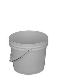 BASCO 1 Gallon Plastic Bucket, Open Head - White