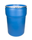 BASCO 47 Gallon Plastic Drum, Open Head, UN Rated, Lever Lock - Blue