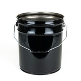 BASCO 5 Gallon Steel Pail, Open Head, Rust Inhibitor, 29 Gauge - Black