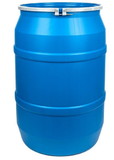BASCO 55 Gallon Plastic Drum, Open Head, UN Rated, Bolt Ring - Blue