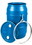 BASCO 55 Gallon Open Head Plastic Drum, UN Rated, Lever Lock - Blue, Price/each