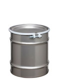 BASCO 10 Gallon Open Head Stainless Steel Drum, UN Rated, Bolt Ring