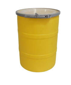 BASCO 15 Gallon Drum, Open Head, Plastic, Lever Lock - Multiple Colors