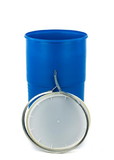 BASCO 15 Gallon Plastic Drum, Open Head, UN Rated, Lever - Blue