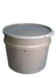 BASCO 20 Gallon Open Head Plastic Drum, UN Rated, Lever Lock - Gray