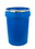 BASCO 30 Gallon Plastic Drum, Tapered, Open Head, UN Rated, Lever Lock Ring - Blue, Price/each