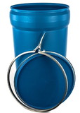 BASCO 55 Gallon Plastic Drum, Open Head, UN Rated, Lever Lock - Blue