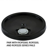 BASCO RightPail ™ 5 Gallon Tear Tab Plastic Pail Lid, Flexspout ® Opening - Black