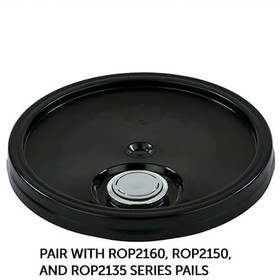 BASCO RightPail &#153; 5 Gallon Tear Tab Plastic Pail Lid, Flexspout &#174; Opening - Black