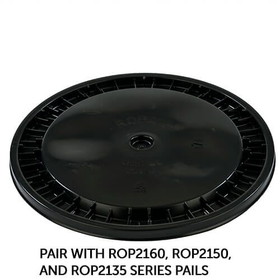 BASCO RightPail &#153; 5 Gallon Snap On Plastic Pail Lid - Black