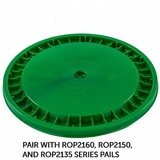 BASCO RightPail ™ 5 Gallon Snap On Plastic Pail Lid - Green