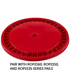 BASCO RightPail &#153; 5 Gallon Snap On Plastic Pail Lid - Red