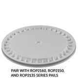 BASCO RightPail ™ 5 Gallon Snap On Plastic Pail Lid - White