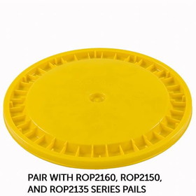 BASCO RightPail &#153; 5 Gallon Snap On Plastic Pail Lid - Yellow