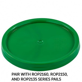 BASCO RightPail &#153; 5 Gallon Tear Tab Plastic Pail Lid - Green