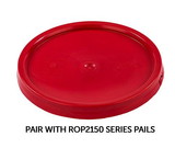 BASCO RightPail ™ 5 Gallon Tear Tab Plastic Pail Lid - Red