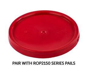 BASCO RightPail &#153; 5 Gallon Tear Tab Plastic Pail Lid - Red