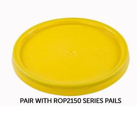 BASCO RightPail &#153; 5 Gallon Tear Tab Plastic Pail Lid - Yellow