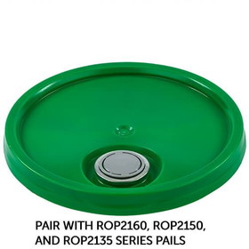 BASCO RightPail &#153; 5 Gallon Tear Tab Pail Lid - Flexspout &#174; Opening - Green