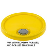 BASCO RightPail ™ 5 Gallon Tear Tab Pail Lid - Flexspout ® Opening - Yellow