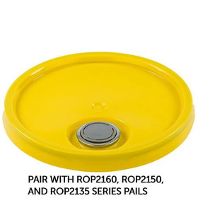 BASCO RightPail &#153; 5 Gallon Tear Tab Pail Lid - Flexspout &#174; Opening - Yellow