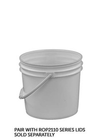 BASCO RightPail &#153; 1 Gallon Open Head Plastic Bucket - Plastic Handle - White