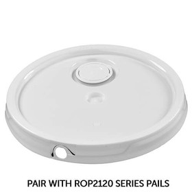 BASCO RightPail &#153; 2 Gallon Tear Tab Plastic Pail Lid, Flexspout &#174; Opening - White