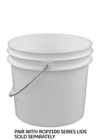 BASCO RightPail &#153; 3.5 Gallon Open Head Plastic Bucket - White - 90 mil