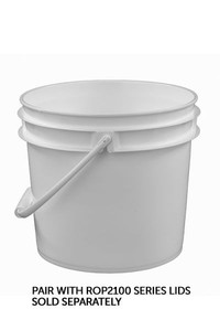 BASCO RightPail &#153; 3.5 Gallon Open Head Plastic Bucket - Plastic Handle - White