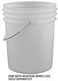 BASCO RightPail ™ 5 Gallon Open Head Plastic Bucket with Metal Handle - Natural