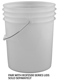 BASCO RightPail &#153; 5 Gallon Open Head Plastic Bucket with Metal Handle - Natural