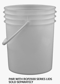 BASCO RightPail &#153; 5 Gallon Open Head Plastic Bucket with Plastic Handle - Natural