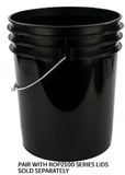BASCO RightPail ™ 5 Gallon Plastic Bucket, Open Head, Metal Handle - Black