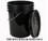 BASCO RightPail &#153; 5 Gallon Plastic Bucket, Open Head, Metal Handle - Black, Price/each