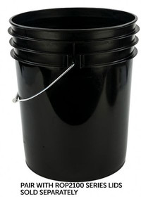BASCO RightPail &#153; 5 Gallon Plastic Bucket, Open Head, Metal Handle - Black